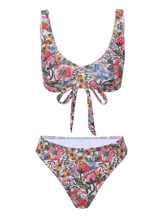 1970s Hippie Floral Wide Strap Swimsuit, vintage swimsuit, pin-up swimwear - perfect for women who love vintage and retro fashion