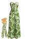 1970s Irregular Print Strapless Boho Jumpsuit - vintage romper, retro jumpsuit for vintage lovers