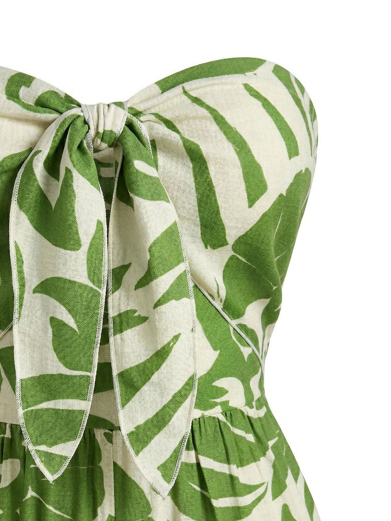 1970s Irregular Print Strapless Boho Jumpsuit - vintage romper, retro jumpsuit for vintage lovers