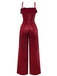 1970s Sequined Fur Trim Patchwork Spaghetti Strap Jumpsuit - vintage jumpsuit, retro fashion