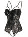 [Pre-Sale] Black 1970s Lace Satin Bow Adjustable Straps Lingerie, vintage fashion, retro style - perfect for women who love vintage and retro fashion