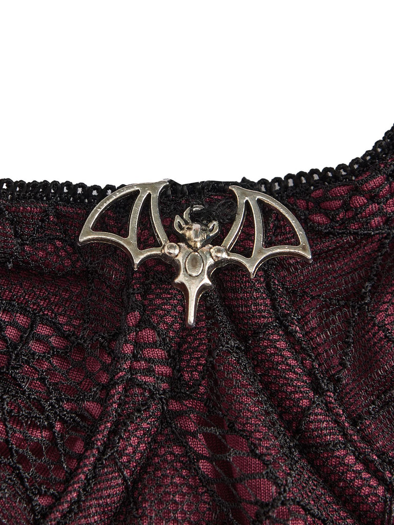 1970s Lace Spiderweb Punk Underwire Shapewear Bodysuit - vintage fashion, retro style