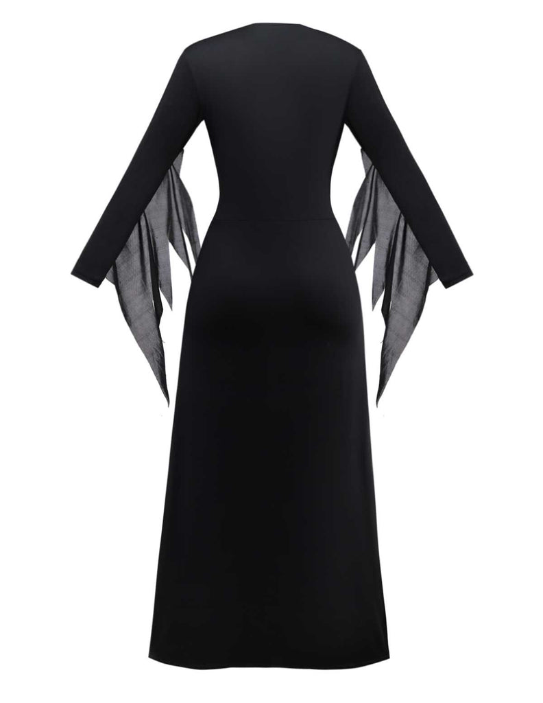 1970s Lace-Up Gothic Witch Costume Dress Set - vintage dress, retro fashion