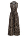 1970s Lapel Leopard Sleeveless Belted Jumpsuit - vintage jumpsuit, retro fashion
