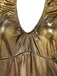 1970s Metallic Disco Halter Belted Jumpsuit - vintage jumpsuit, retro fashion