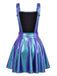 1970s Metallic Holographic Suspender Dress - vintage dress, retro fashion
