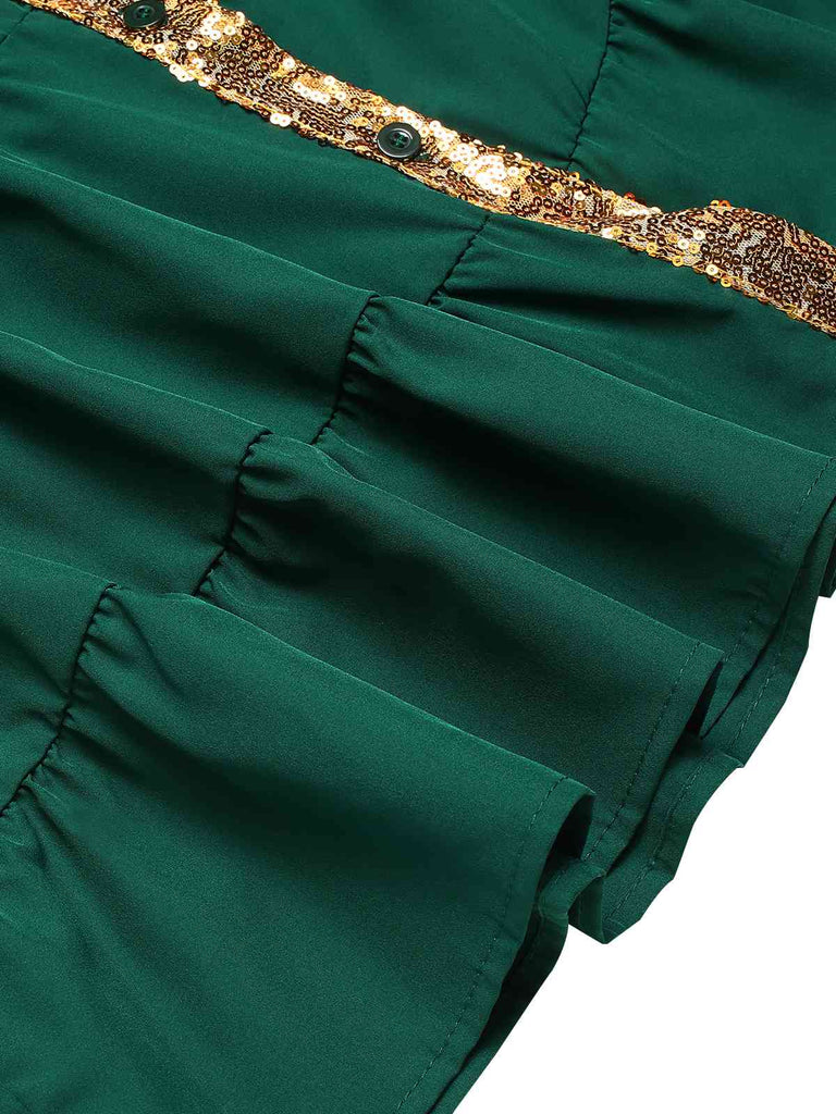 1970s Nutcracker Lapel Sequin Dress, vintage dress, retro fashion - perfect for women who love vintage and retro fashion