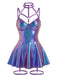 1970s Patent Leather Halter Laser Slip Nightdress - vintage dress, retro fashion