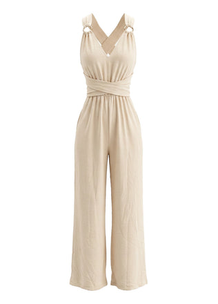 1970s V Neck Belted Vintage Jumpsuit