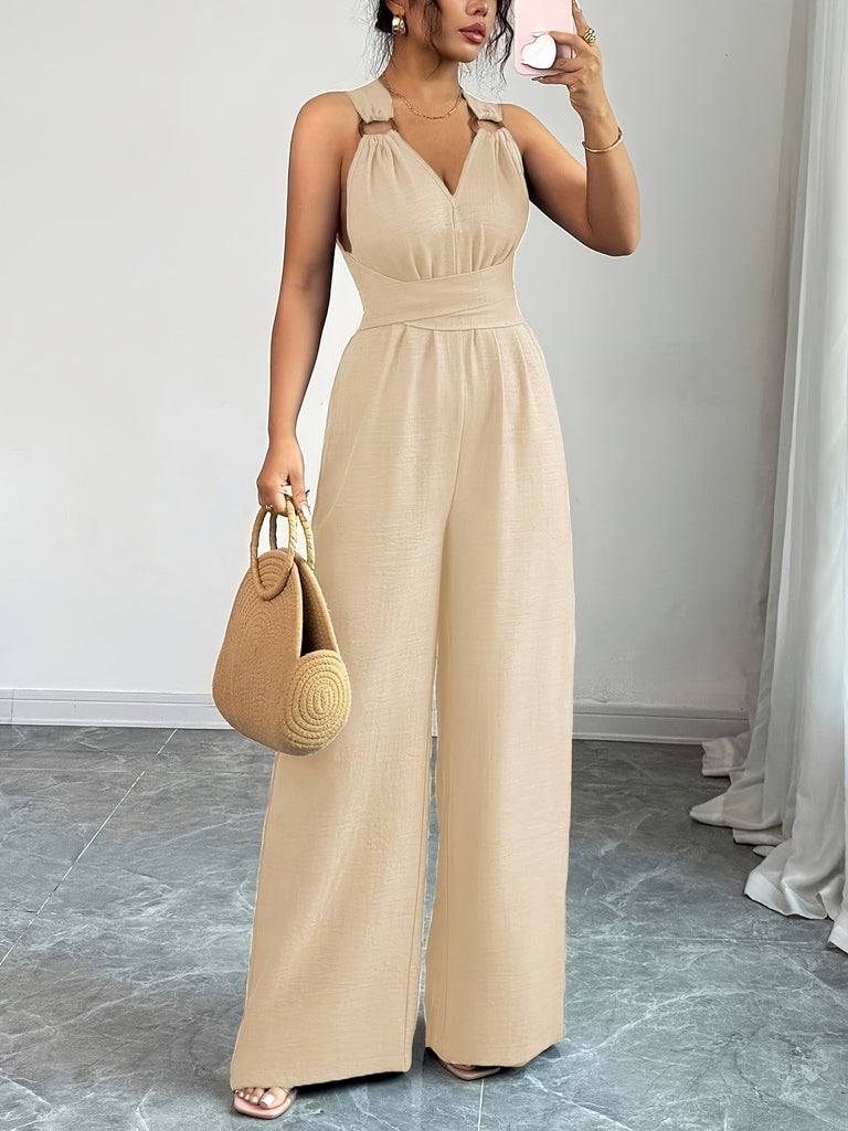 1970s V Neck Belted Vintage Jumpsuit 3