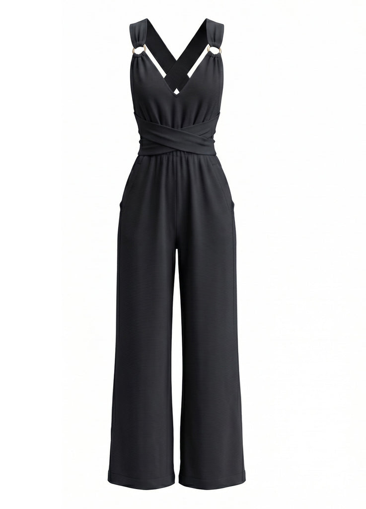 1970s V Neck Belted Vintage Jumpsuit 4