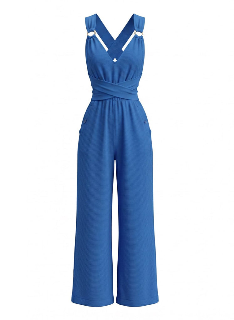 1970s V Neck Belted Vintage Jumpsuit 7