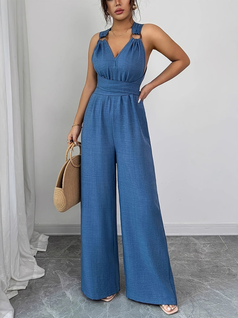1970s V Neck Belted Vintage Jumpsuit 9