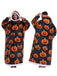 1970s Pumpkin Santas Snowman Blanket Hoodie Lougewear - vintage fashion, retro style