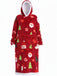 1970s Pumpkin Santas Snowman Blanket Hoodie Lougewear - vintage fashion, retro style