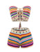 1970s Rainbow Striped Crochet Bandeau Bikini Set: beautiful vintage swimwear, retro swimsuit, pin-up style with timeless appeal