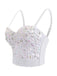 1970s Rhinestone Pearl Spaghetti Strap Corset Top - vintage fashion, retro style