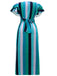 1970s Roman Stripes Ruffle Sleeve Dress — the kind of 1970s dress that makes strangers smile