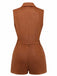 Brown 1970s Western Cowboy Suede Fringe Sleeveless Romper - vintage jumpsuit, retro fashion