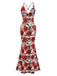 1970s Rose Halter Backless Dress: where 1970s romance meets her modern spirit