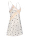 1970s Satin Polka Dot Lace Silk Nightdress, vintage dress, retro fashion, lace detail - perfect for women who love vintage and retro fashion