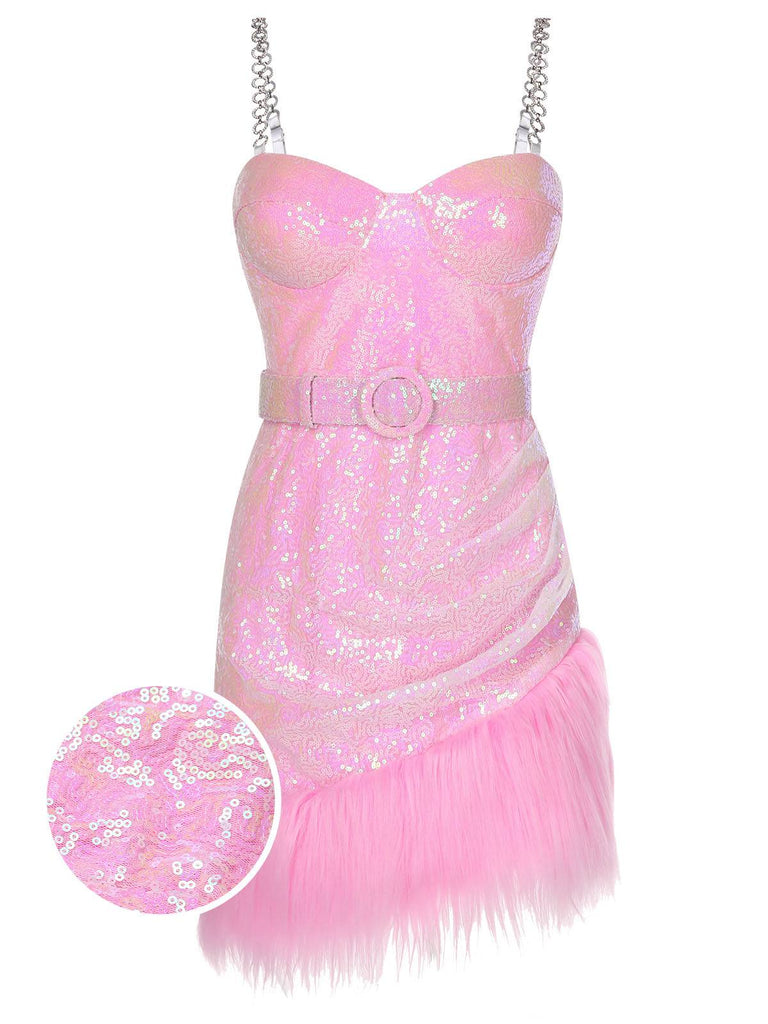 1970s Sequined Feather Spaghetti Strap Dress, vintage dress, retro fashion - perfect for women who love vintage and retro fashion