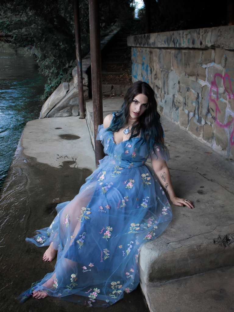 1970s Slip Floral Embroidered Mesh Slit Dress, vintage dress, retro fashion, floral print - perfect for women who love vintage and retro fashion