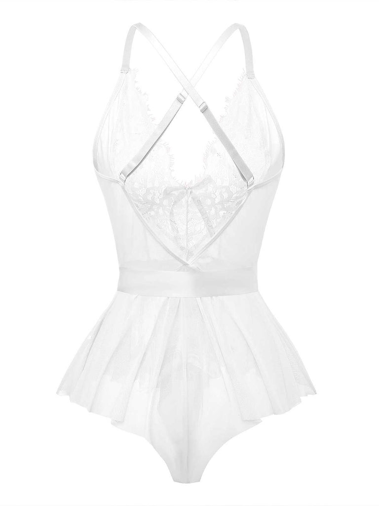 1970s Slip Floral Lace Bow Nightgown - vintage nightgown, retro sleepwear