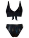 1970s Snakeskin Metallic Tie-Front Bikini Set - vintage fashion, retro style