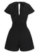 1970s Solid Elastic Waist Wrap V-Neck Romper, vintage romper, retro jumpsuit - perfect for women who love vintage and retro fashion