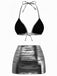 1970s Solid Halter Metallic Bikini Set, vintage swimsuit, pin-up swimwear - perfect for women who love vintage and retro fashion