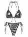 1970s Solid Halter Metallic Bikini Set, vintage swimsuit, pin-up swimwear - perfect for women who love vintage and retro fashion