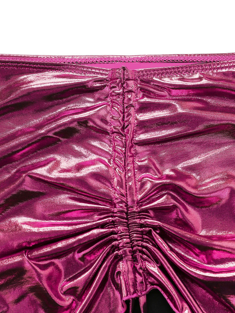 1970s Solid Halter Metallic Bikini Set, vintage swimsuit, pin-up swimwear - perfect for women who love vintage and retro fashion