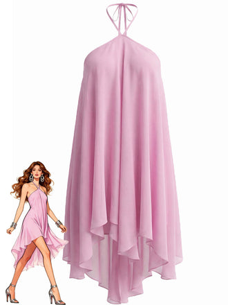 1970s Solid Multi-Layer Chiffon Bind Babydoll Dress - vintage dress, retro fashion