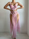 1970s Solid Pearl High-Slit 3D Flower Pajama Set - vintage fashion, retro style