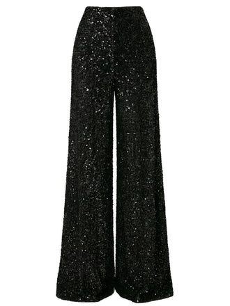1970s Solid Sequined Disco Wide Leg Pants - vintage fashion, retro style
