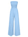 She finds her 1970s story in this 1970s Solid Sleeveless Smocked Bandeau Jumpsuit