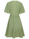 1970s Solid V-Neck Splicing Lace Flare Dress: where 1970s romance meets her modern spirit