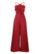 1970s Spaghetti Strap 3D Solid Jumpsuit - vintage jumpsuit, retro fashion