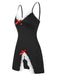 1970s Spaghetti Strap Bow Lace Patchwork Nightgown: where 1970s romance meets her modern spirit