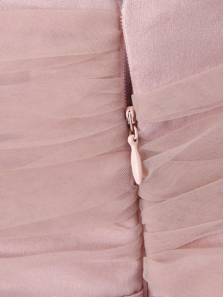 1970s Spaghetti Strap Bow Tulle Dress - vintage dress, retro fashion