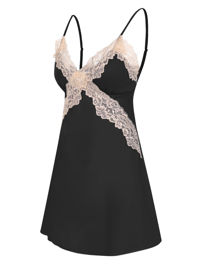 1970s Spaghetti Strap Lace Patchwork Nightgown: where 1970s romance meets her modern spirit