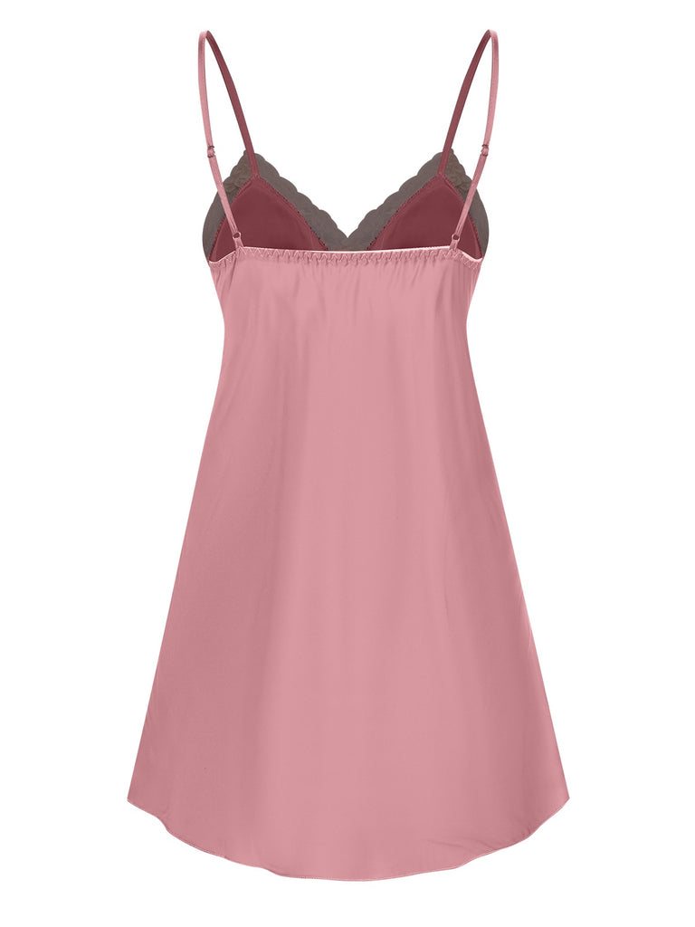 She slips into this 1970s Spaghetti Strap Lace Patchwork Nightgown and suddenly it's a 1970s daydream