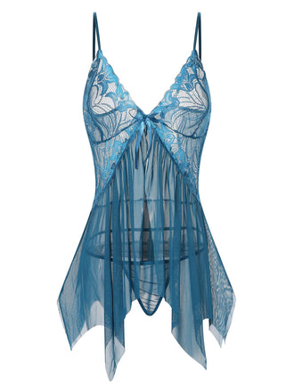 1970s Spaghetti Strap Lace Sheer Sleepwear — because 1970s glamour starts underneath