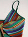 1970s Strap Colorful Stripes Lace-Up Boho Dress - vintage dress, retro fashion