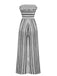 1970s Strapless Boho Stripes Wide Leg Jumpsuit - vintage jumpsuit, retro fashion