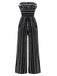 1970s Strapless Boho Stripes Wide Leg Jumpsuit - vintage jumpsuit, retro fashion