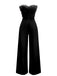1970s Strapless Feather Solid Jumpsuit - vintage jumpsuit, retro fashion