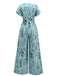 1970s V-Neck Abstract Line Wide-Leg Jumpsuit - vintage jumpsuit, retro fashion