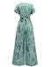 1970s V-Neck Abstract Line Wide-Leg Jumpsuit, vintage romper, retro jumpsuit - perfect for women who love vintage and retro fashion
